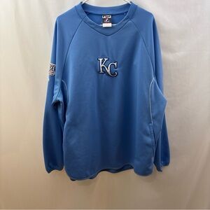 Kansas City Royals Pullover Long Mens 2XL Powder Blue MLB Authentic Majestic